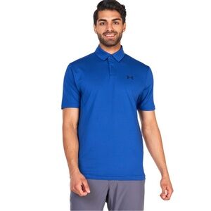 Under Armour Heatgear Royal‎ Blue Performance Golf Polo Shirt Men's Size Large